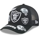 lippikset-kaareva-rekka-musta-snapback-9forty-m-crown-a-frame-all-over-las-vegas-raiders-nfl-new-era