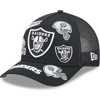 Lippikset kaareva rekka musta snapback 9FORTY M-Crown A Frame All Over Las Vegas Raiders NFL New Era