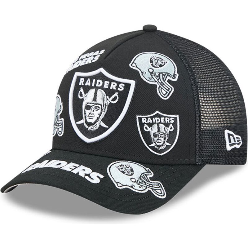 lippikset-kaareva-rekka-musta-snapback-9forty-m-crown-a-frame-all-over-las-vegas-raiders-nfl-new-era