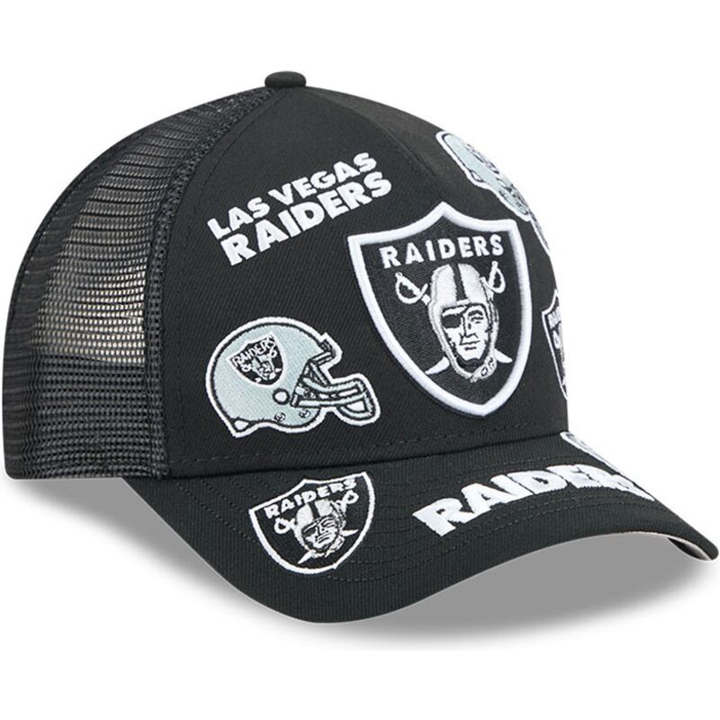 lippikset-kaareva-rekka-musta-snapback-9forty-m-crown-a-frame-all-over-las-vegas-raiders-nfl-new-era