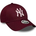 lippikset-kaareva-punainen-saadettava-nauha-rosa-9forty-metallic-new-york-yankees-mlb-new-era
