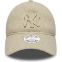 lippikset-kaareva-beige-saadettava-nauha-9twenty-a-frame-melton-luxe-new-york-yankees-mlb-new-era