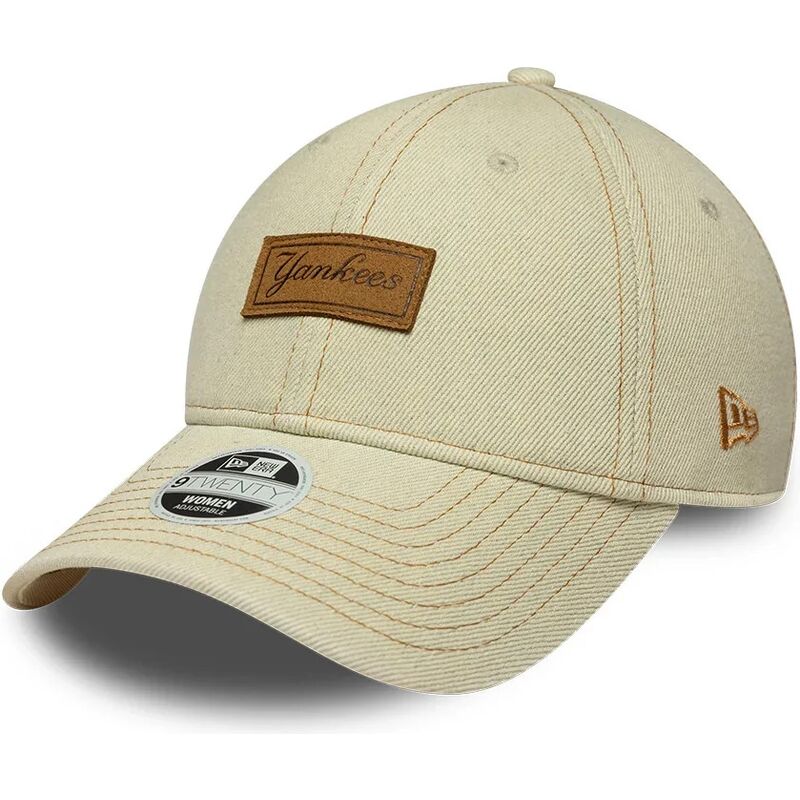 lippikset-kaareva-beige-saadettava-nauha-9twenty-denim-new-york-yankees-mlb-new-era