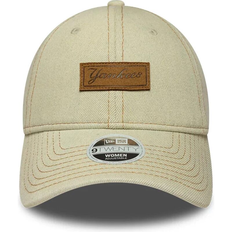 lippikset-kaareva-beige-saadettava-nauha-9twenty-denim-new-york-yankees-mlb-new-era