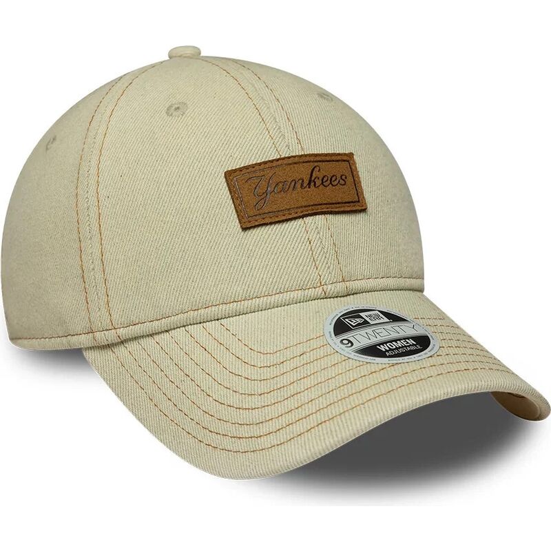 lippikset-kaareva-beige-saadettava-nauha-9twenty-denim-new-york-yankees-mlb-new-era