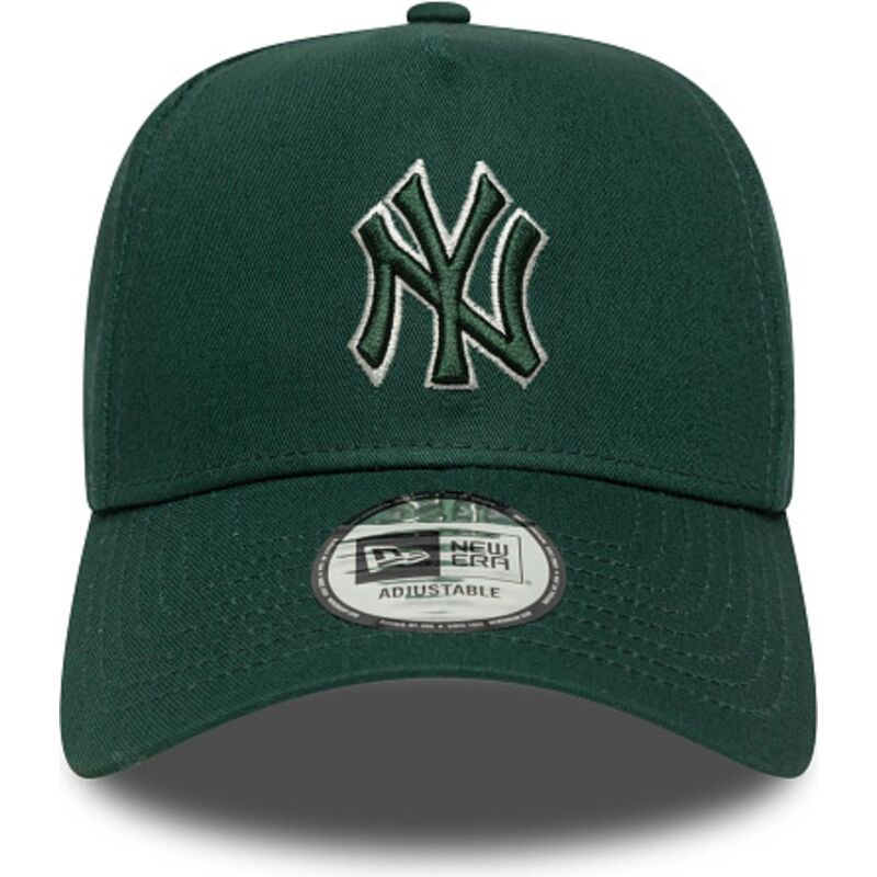 lippikset-kaareva-vihrea-snapback-e-frame-team-outline-new-york-yankees-mlb-new-era