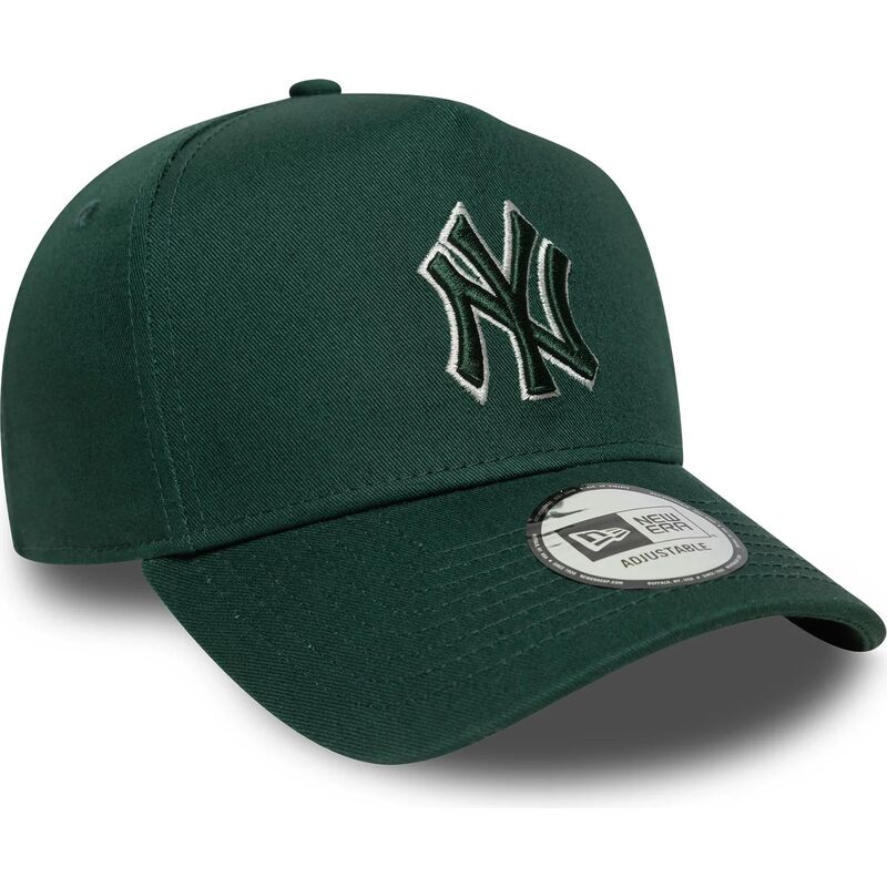lippikset-kaareva-vihrea-snapback-e-frame-team-outline-new-york-yankees-mlb-new-era