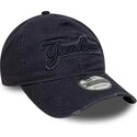 lippikset-kaareva-laivastonsininen-saadettava-nauha-9twenty-distress-wordmark-new-york-yankees-mlb-new-era