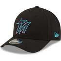 lippikset-kaareva-musta-snapback-9forty-m-crown-player-replica-miami-marlins-mlb-new-era