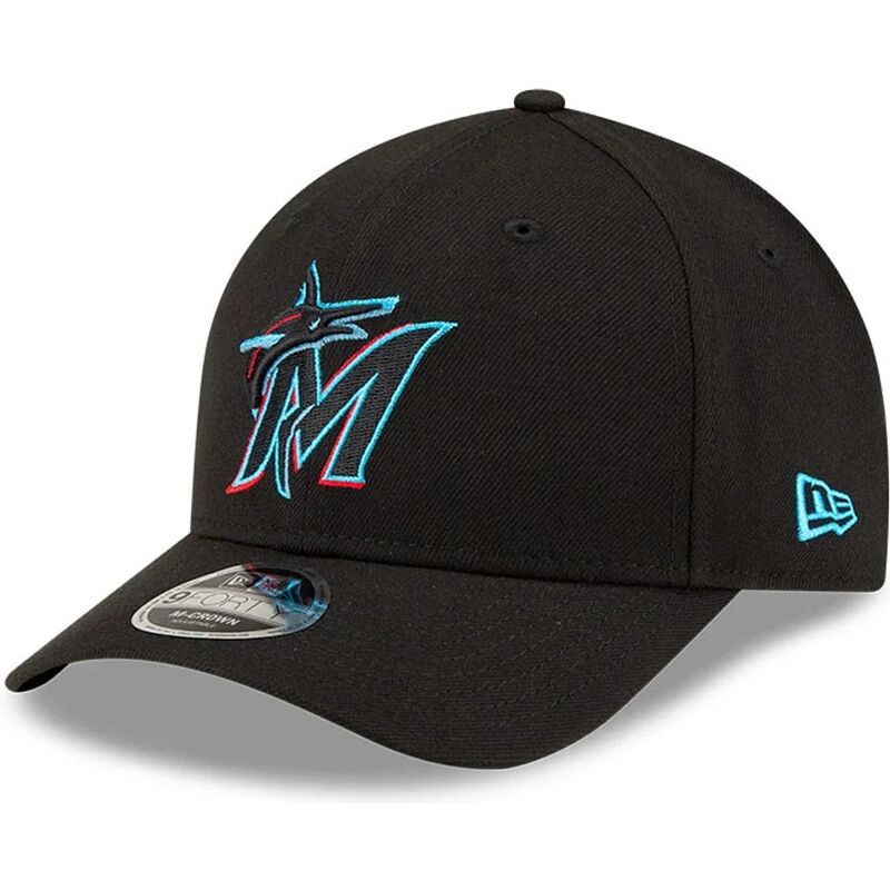lippikset-kaareva-musta-snapback-9forty-m-crown-player-replica-miami-marlins-mlb-new-era