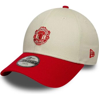 Lippikset kaareva beige säädettävä nauha lapsille 9FORTY Contrast Manchester United Football Club Premier League New Era