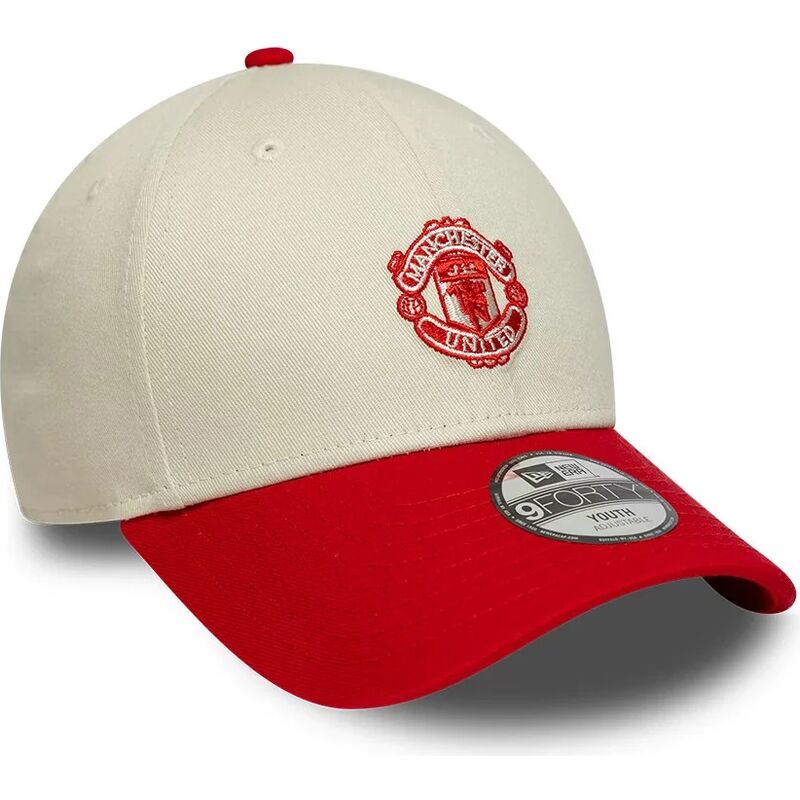 lippikset-kaareva-beige-saadettava-nauha-lapsille-9forty-contrast-manchester-united-football-club-premier-league-new-era