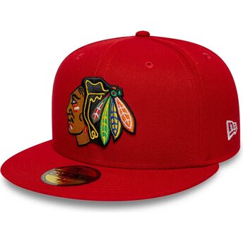 Lippikset litteä punainen istuva 59FIFTY Basic Chicago Blackhawks NHL New Era