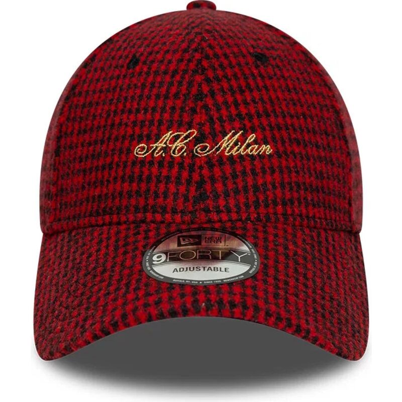 lippikset-kaareva-punainen-saadettava-nauha-9forty-houndstooth-ac-milan-serie-a-new-era