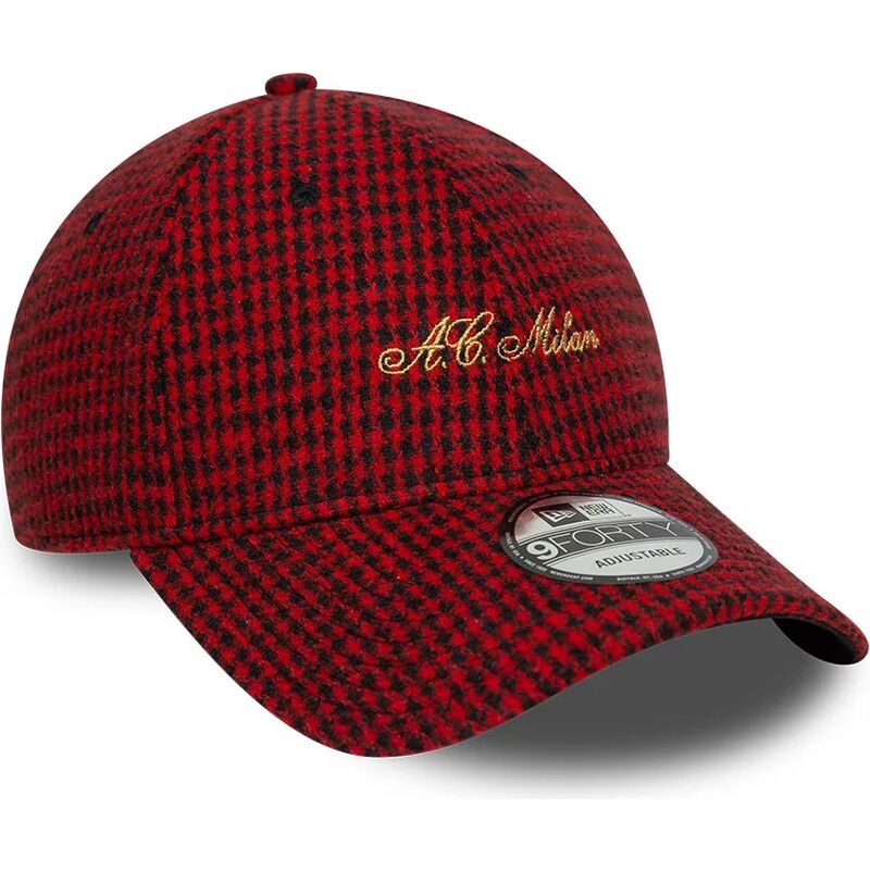 lippikset-kaareva-punainen-saadettava-nauha-9forty-houndstooth-ac-milan-serie-a-new-era