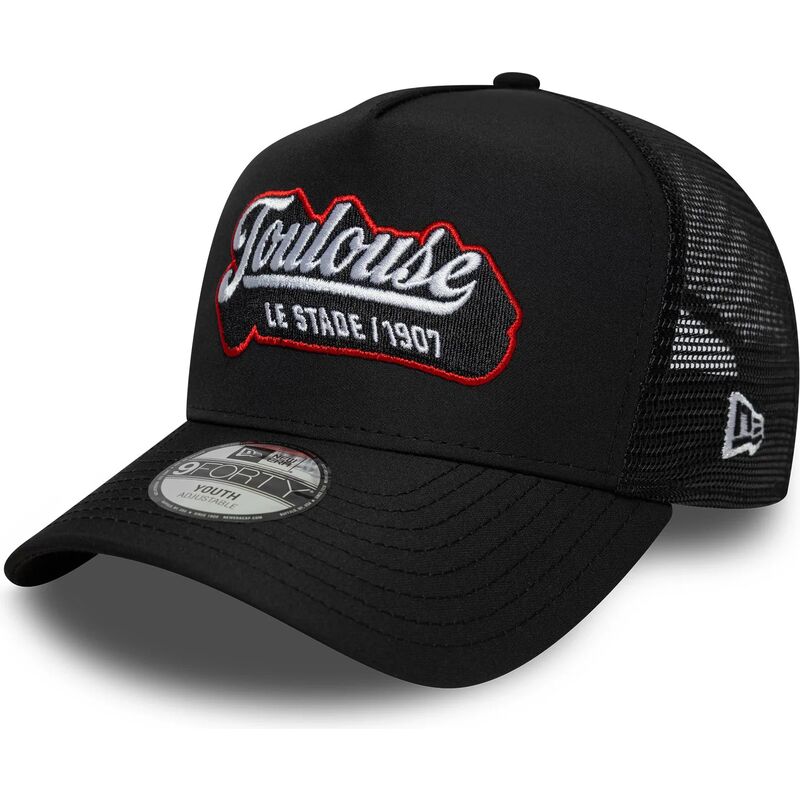 lippikset-kaareva-rekka-musta-snapback-lapsille-e-frame-patch-stade-toulousain-new-era