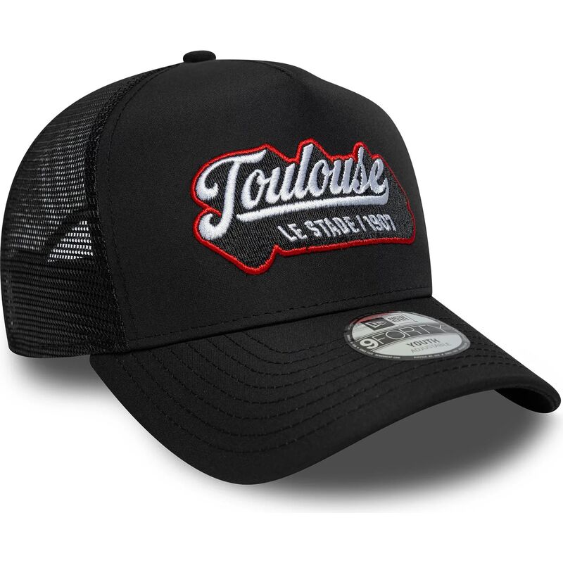 lippikset-kaareva-rekka-musta-snapback-lapsille-e-frame-patch-stade-toulousain-new-era