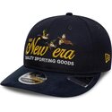 lippikset-kaareva-laivastonsininen-saadettava-nauha-9fifty-retro-crown-suede-new-era