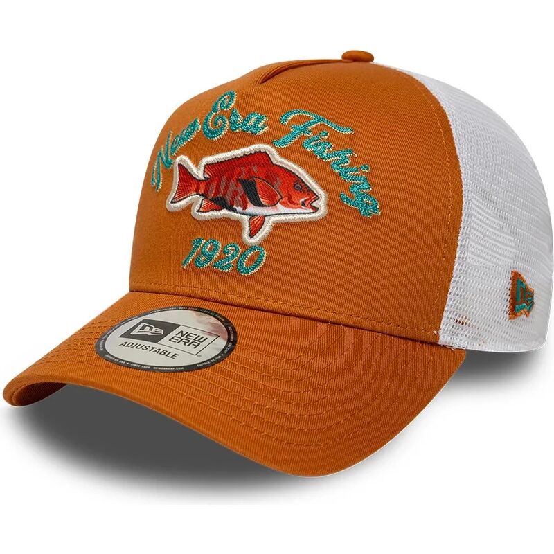 lippikset-kaareva-rekka-oranssi-snapback-a-frame-fishing-new-era