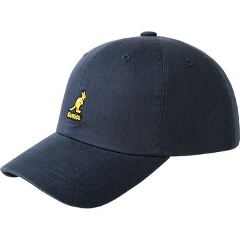 Lippikset kaareva laivastonsininen säädettävä nauha Washed Baseball Navy Kangol