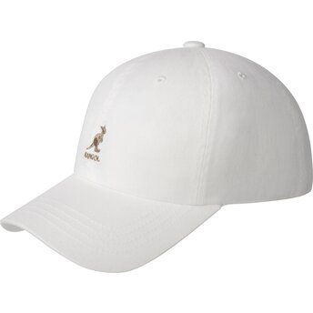 Lippikset kaareva valkoinen säädettävä nauha Washed Baseball White Kangol