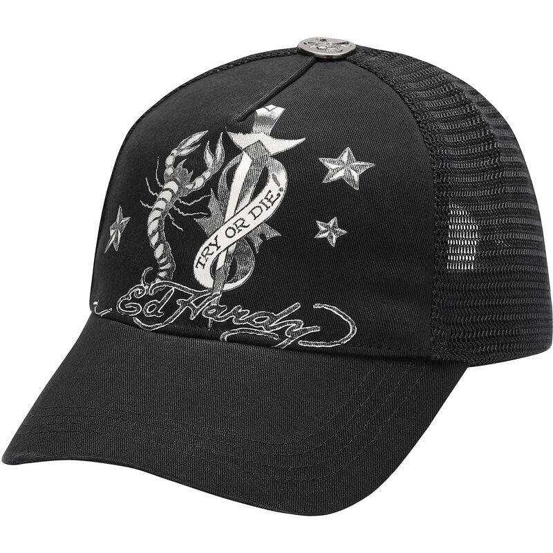 lippikset-kaareva-rekka-musta-snapback-dagger-scorpion-ed-hardy