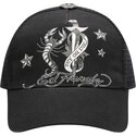 lippikset-kaareva-rekka-musta-snapback-dagger-scorpion-ed-hardy