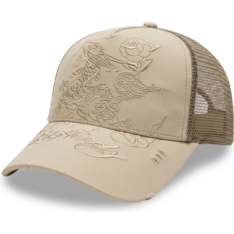 lippikset-kaareva-rekka-khaki-snapback-outline-ed-hardy