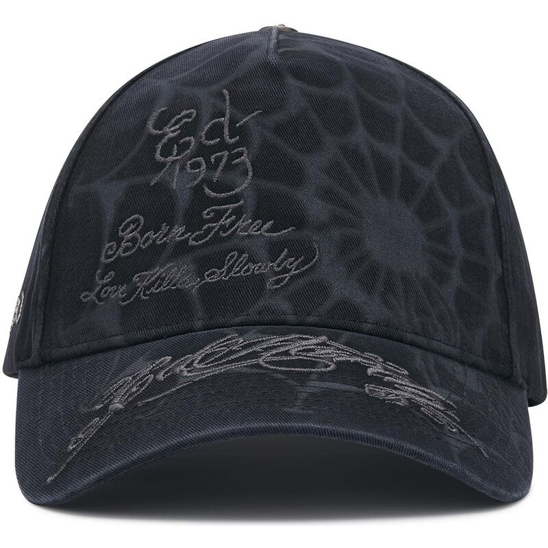 lippikset-kaareva-musta-snapback-spiderweb-ed-hardy