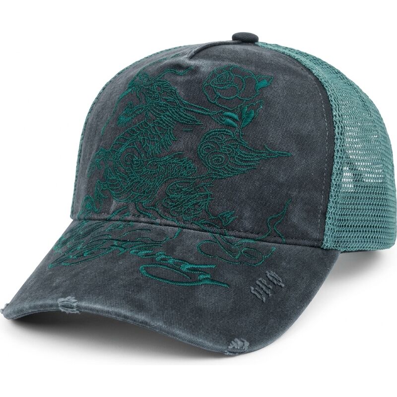 lippikset-kaareva-rekka-musta-snapback-outline-distressed-ed-hardy