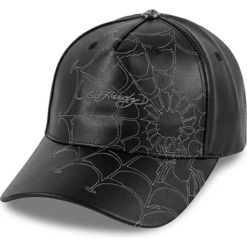lippikset-kaareva-musta-saadettava-nauha-spiderweb-pu-leather-ed-hardy