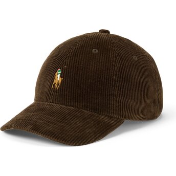 Lippikset kaareva ruskea säädettävä nauha Corduroy Polo Ralph Lauren