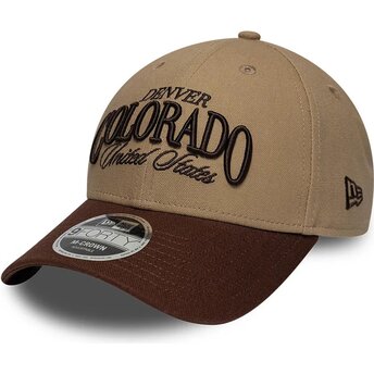 Lippikset kaareva ruskea säädettävä nauha 9FORTY M-Crown Wordmark Denver Colorado New Era
