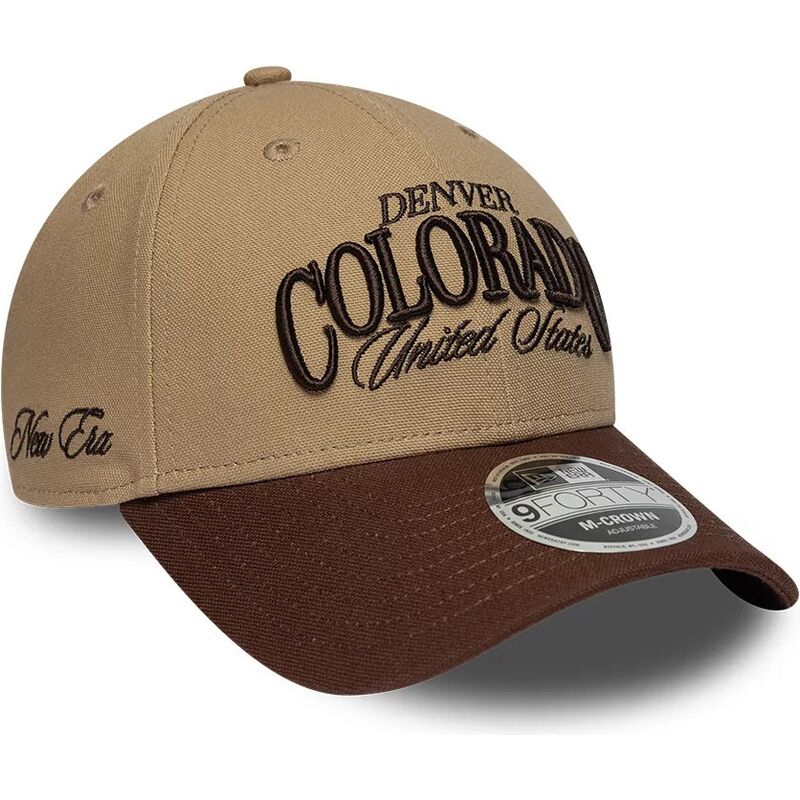 lippikset-kaareva-ruskea-saadettava-nauha-9forty-m-crown-wordmark-denver-colorado-new-era