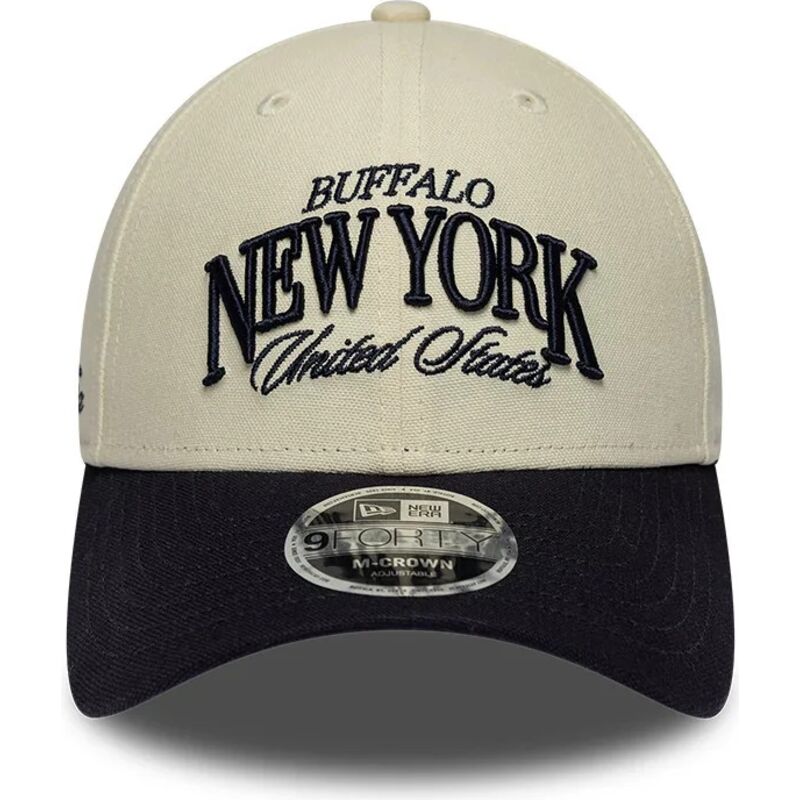lippikset-kaareva-beige-saadettava-nauha-9forty-m-crown-wordmark-buffalo-new-york-new-era