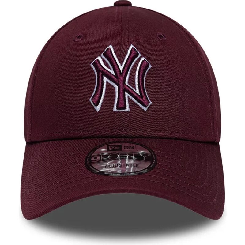 lippikset-kaareva-punainen-saadettava-nauha-9forty-team-outline-new-york-yankees-mlb-new-era