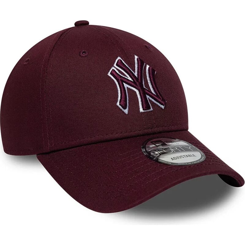 lippikset-kaareva-punainen-saadettava-nauha-9forty-team-outline-new-york-yankees-mlb-new-era