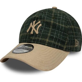 Lippikset kaareva vihreä säädettävä nauha 9TWENTY Mix Check New York Yankees MLB New Era