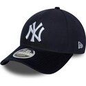 lippikset-kaareva-laivastonsininen-snapback-9forty-m-crown-cord-visor-new-york-yankees-mlb-new-era