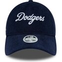 lippikset-kaareva-laivastonsininen-saadettava-nauha-9twenty-cord-script-los-angeles-dodgers-mlb-new-era