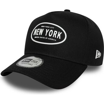 Lippikset kaareva musta snapback 9FORTY E Frame Rubber New York New Era