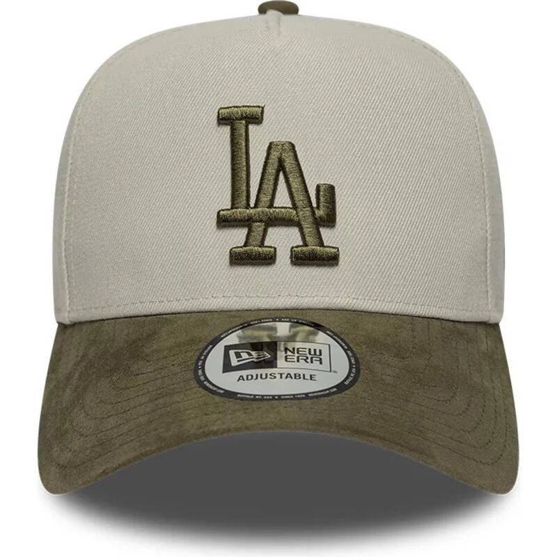 lippikset-kaareva-vihrea-snapback-9forty-e-frame-suede-visor-los-angeles-dodgers-mlb-new-era