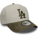 lippikset-kaareva-vihrea-snapback-9forty-e-frame-suede-visor-los-angeles-dodgers-mlb-new-era