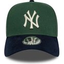 lippikset-kaareva-vihrea-snapback-9forty-e-frame-suede-visor-new-york-yankees-mlb-new-era