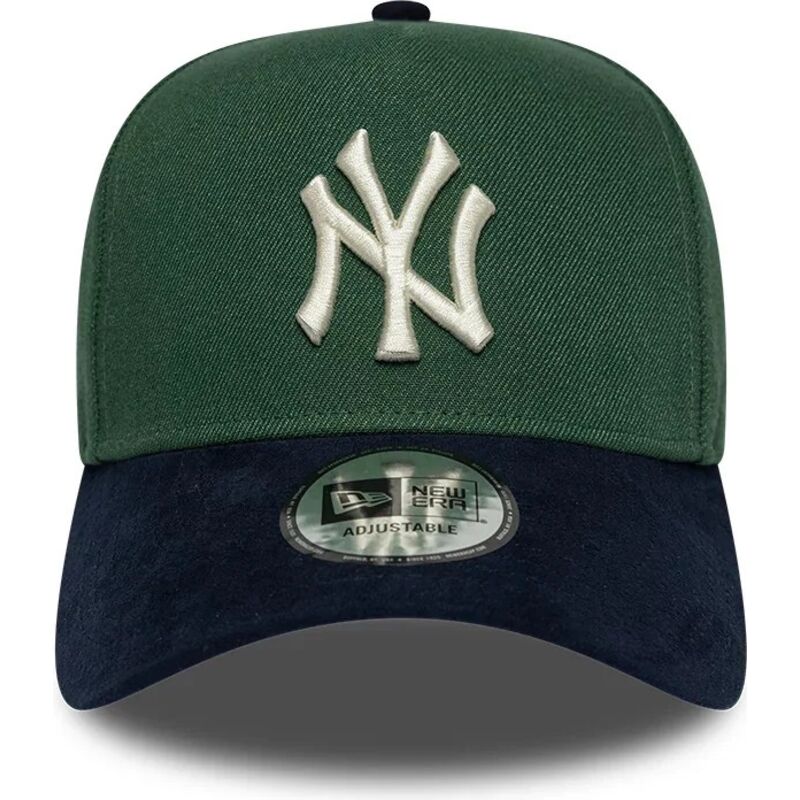 lippikset-kaareva-vihrea-snapback-9forty-e-frame-suede-visor-new-york-yankees-mlb-new-era