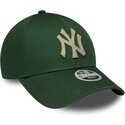 lippikset-kaareva-vihrea-saadettava-nauha-9forty-metallic-new-york-yankees-mlb-new-era