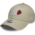 lippikset-kaareva-beige-saadettava-nauha-9forty-fruit-icon-strawberry-new-york-yankees-mlb-new-era