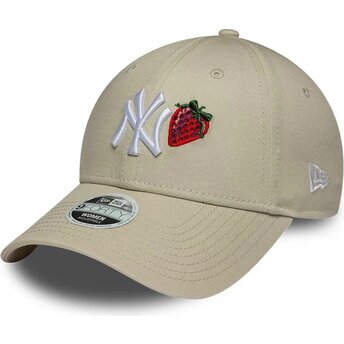 Lippikset kaareva beige säädettävä nauha 9FORTY Fruit Icon Strawberry New York Yankees MLB New Era