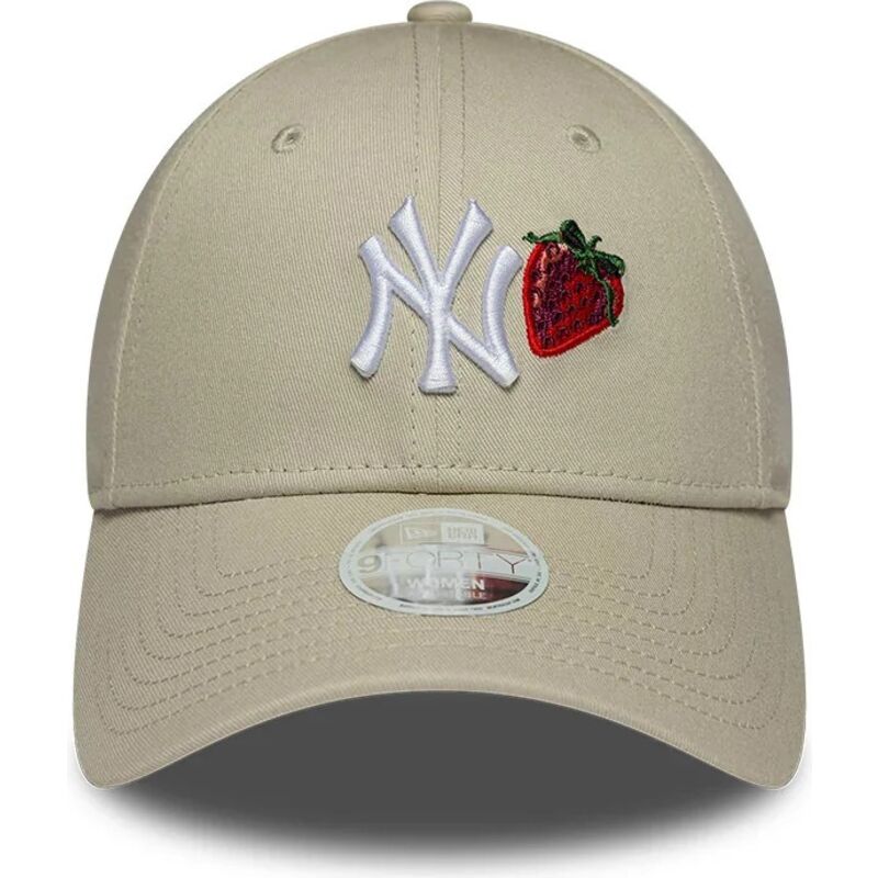 lippikset-kaareva-beige-saadettava-nauha-9forty-fruit-icon-strawberry-new-york-yankees-mlb-new-era
