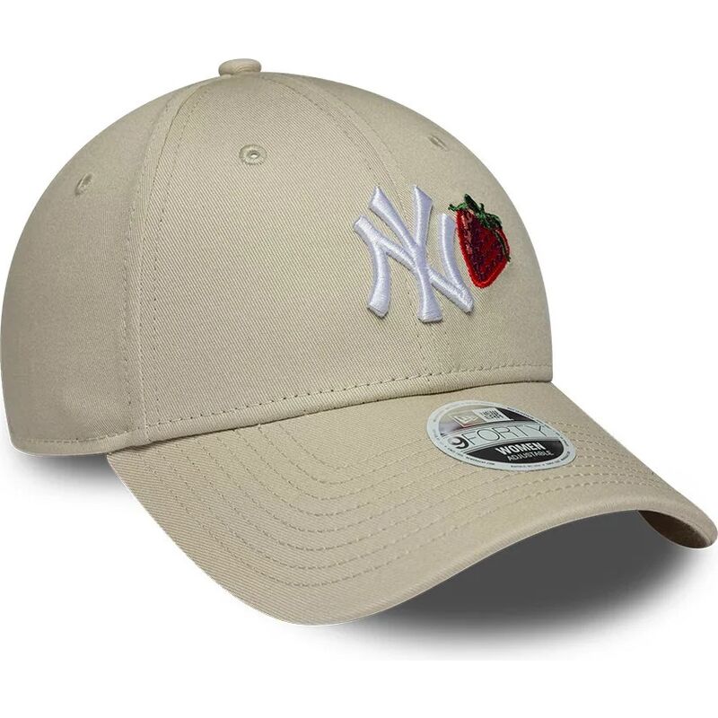 lippikset-kaareva-beige-saadettava-nauha-9forty-fruit-icon-strawberry-new-york-yankees-mlb-new-era